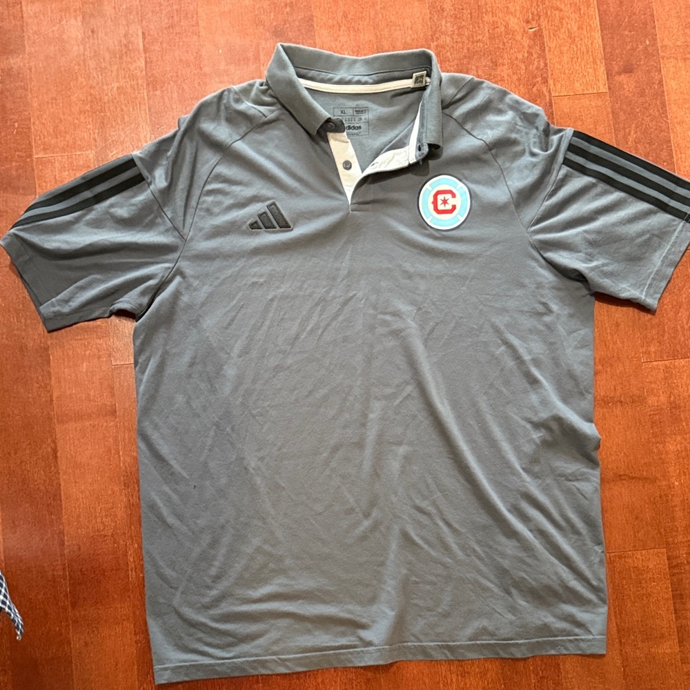 Adidas Chicago Charcoal Polo Shirt with Black Accents